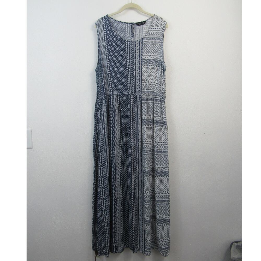 Dorothy Perkins Size 16 Women's Blue and White Maxi Dress Sleeveless